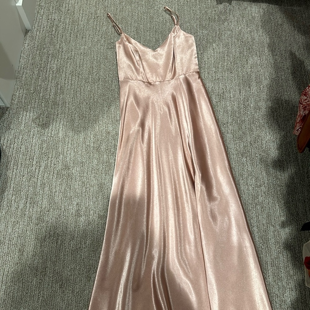Birdy Grey pink satin maxi dress (bridesmaid), size XS, worn once